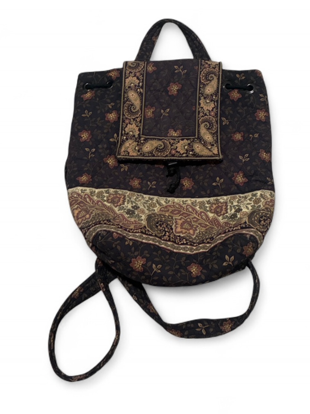 Vintage Vera Bradley Quilted Paisley Print Backpack